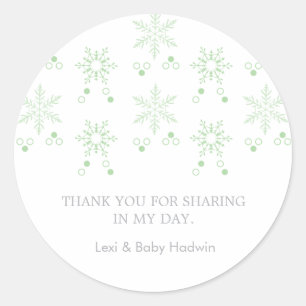 Snowflake Neutraal Baby shower Favor Sticker
