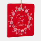 Snowflake Nonna's eerste kerstfeest Keramisch Ornament (Rechts)