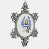 Snowflake omhuld versiering: Archangel Micheal Tin Sneeuwvlok Ornament (Links)