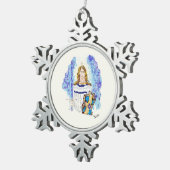 Snowflake omhuld versiering: Archangel Micheal Tin Sneeuwvlok Ornament (Rechts)