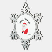 Snowflake omhuld versiering: Santa Claus Tin Sneeuwvlok Ornament (Rechts)