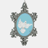 Snowflake omhuld versiering: witte dove tin sneeuwvlok ornament (Links)