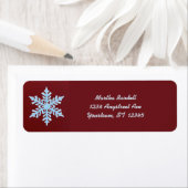 Snowflake on Burgundy Etiket (Insitu)