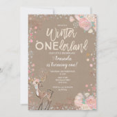 Snowflake ONEderland 1e verjaardag uitnodiging her (Voorkant)