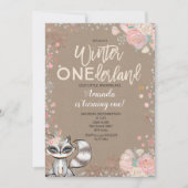 Snowflake ONEderland 1st Birthday Uitnodiging (Voorkant)