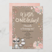 Snowflake ONEderland 1st Birthday Uitnodiging (Voorkant / Achterkant)