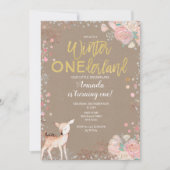 Snowflake ONEderland 1st Birthday Uitnodigingskraf Kaart (Voorkant)