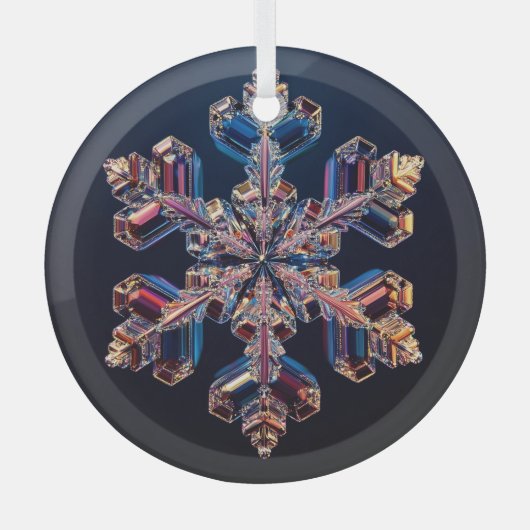 Snowflake ontwerp op een glazen ornament (Voorkant)