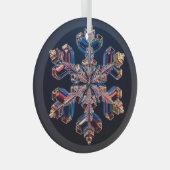 Snowflake ontwerp op een glazen ornament (Voorkant Rechts)