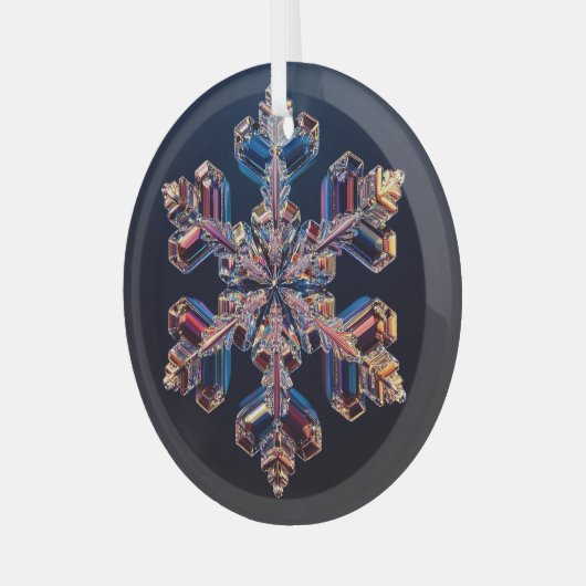 Snowflake ontwerp op een glazen ornament (Voorkant links)