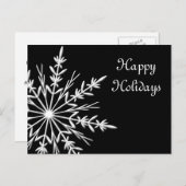 Snowflake op Black Business Prettige feestdagen (Voorkant / Achterkant)