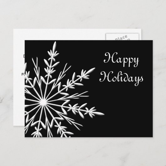 Snowflake op Black Business Prettige feestdagen (Voorkant / Achterkant)