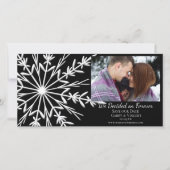 Snowflake op Black Winter Weddenschap Save The Date (Voorkant)