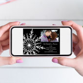 Snowflake op Black Winter Weddenschap Save The Date