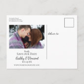 Snowflake op Black Winter Wedding Save the Date Aankondigingskaart (Achterkant)