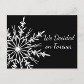 Snowflake op Black Winter Wedding Save the Date Aankondigingskaart (Voorkant)