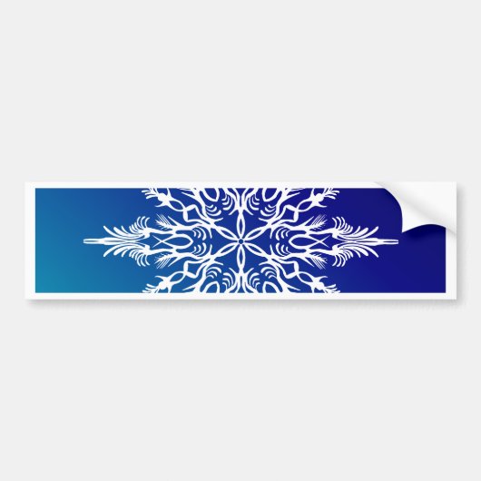 SNOWFLAKE op blauw Bumpersticker (Voorkant)