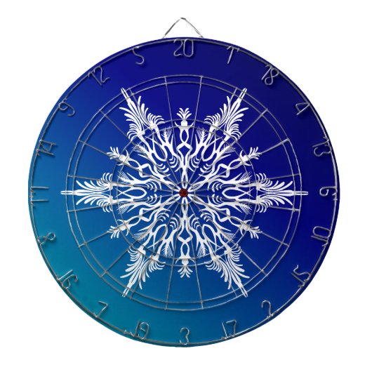 SNOWFLAKE op blauw Dartbord (Voorkant)