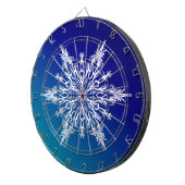 SNOWFLAKE op blauw Dartbord (Voorkant Rechts)