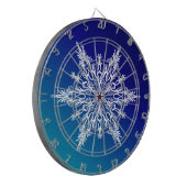 SNOWFLAKE op blauw Dartbord (Voorkant Links)