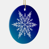 Snowflake op blauw keramisch ornament (Rechts)