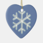Snowflake op blauw keramisch ornament (Rechts)