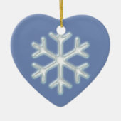 Snowflake op blauw keramisch ornament (Voorkant)