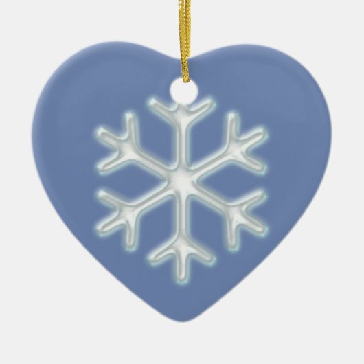 Snowflake op blauw keramisch ornament (Voorkant)