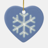 Snowflake op blauw keramisch ornament (Achterkant)