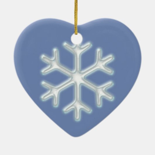 Snowflake op blauw keramisch ornament (Achterkant)