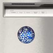 Snowflake op blauw magneet (Insitu (Vaatwasser))