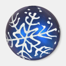 Snowflake op blauw magneet