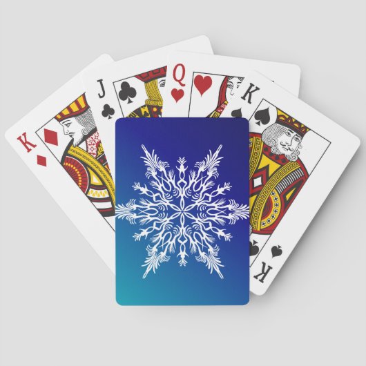 SNOWFLAKE op blauw Pokerkaarten (Achterkant)
