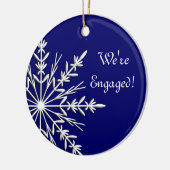 Snowflake op Blue Verloving Ornament (Links)