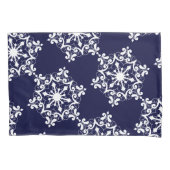 Snowflake op donkerblauw kussensloop (Voorkant-Links)