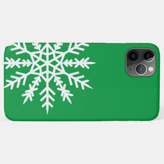 Snowflake op groene iPhone Case (Achterkant (horizontaal))
