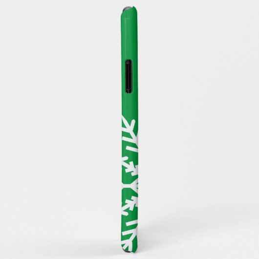 Snowflake op groene iPhone Case (Achterkant/rechts)
