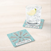 Snowflake op Onderzetters met blauw  papier (Insitu)