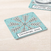 Snowflake op Onderzetters met blauw  papier (Schuin)
