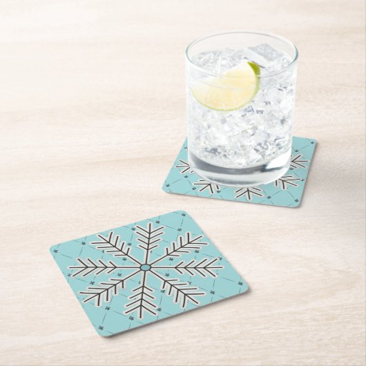 Snowflake op Onderzetters met blauw papier (Insitu)