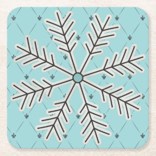 Snowflake op Onderzetters met blauw papier