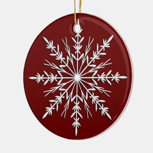 Snowflake op Red Dated Keramisch Ornament (Links)