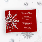 Snowflake op Red Holiday kerstparty Kaart
