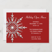 Snowflake op Red Holiday Open House Kaart (Voorkant)
