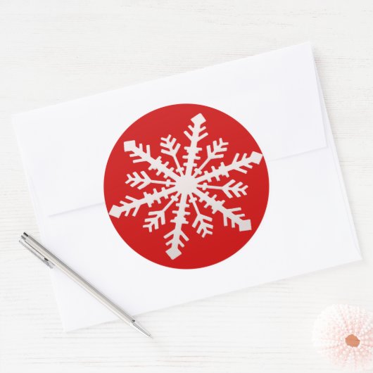 Snowflake op Red Sticker (Envelop)