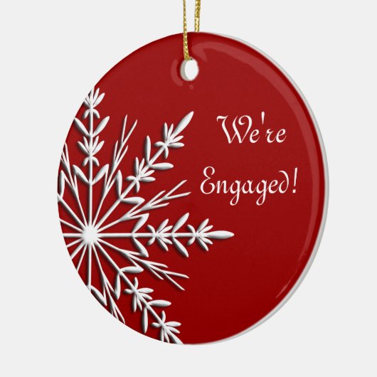 Snowflake op Red Verloving Ornament (Links)
