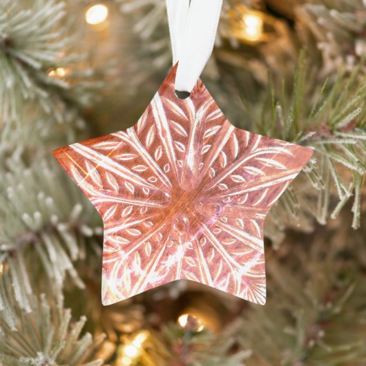 Snowflake op rode achtergrond ornament (Boom)