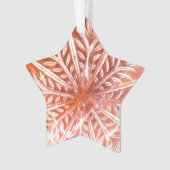 Snowflake op rode achtergrond ornament (voorkant)