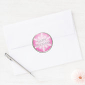 Snowflake op roze envelopzegel ronde sticker (Envelop)