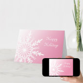 Snowflake op roze kerstKaart Feestdagen Kaart
